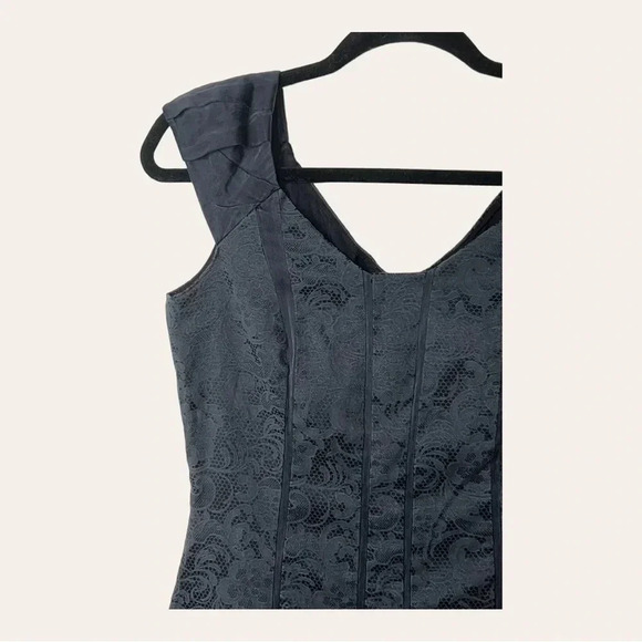 0694. ANTONIO MELANI MINI DRESS SLEEVELESS BLACK IN COLOR 100% SILK SIZE 4 - Picture 3 of 9